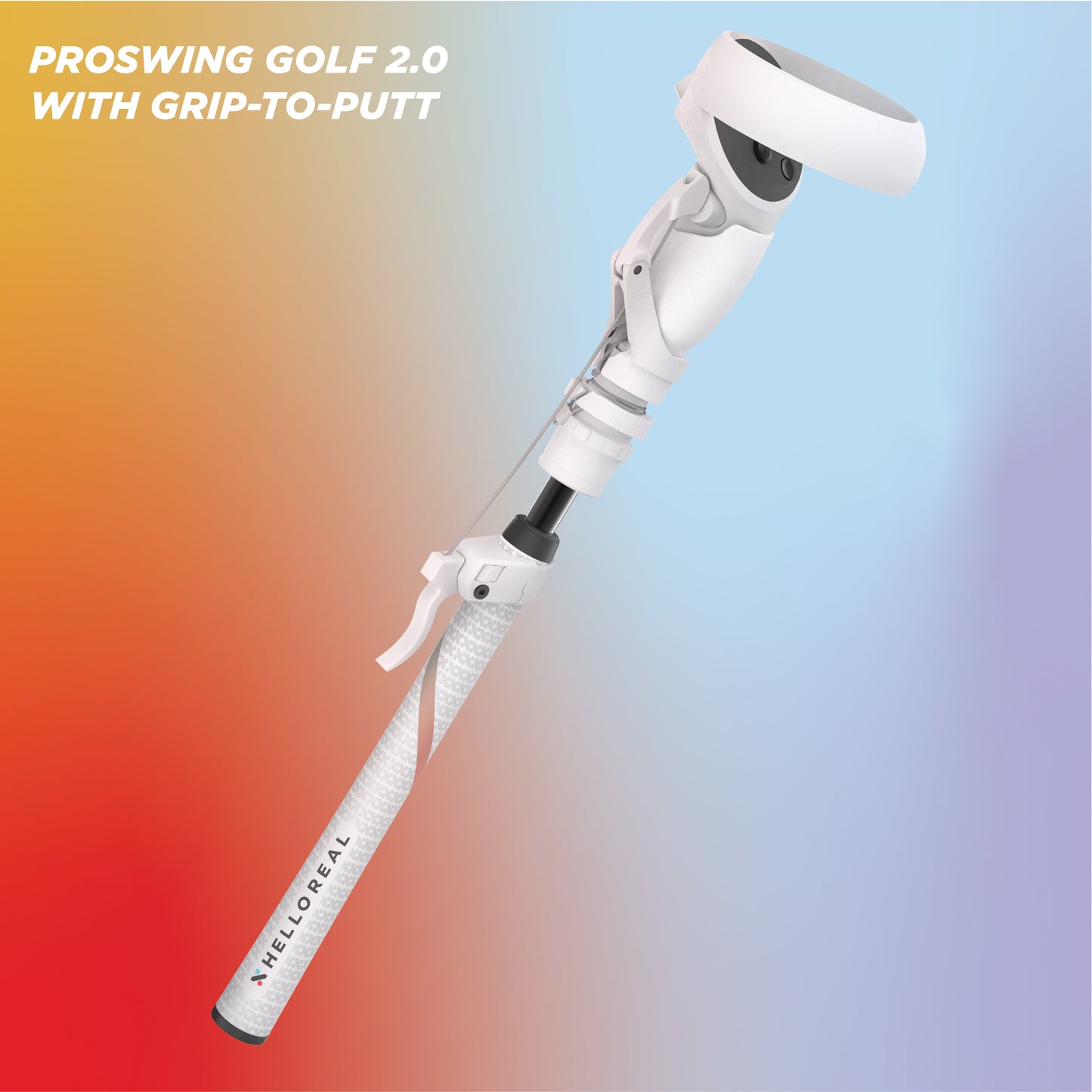 HelloReal ProSwing Golf 2.0 VR Golf handle / Quest 2, Quest 3/3s, Quest Pro and PSVR2