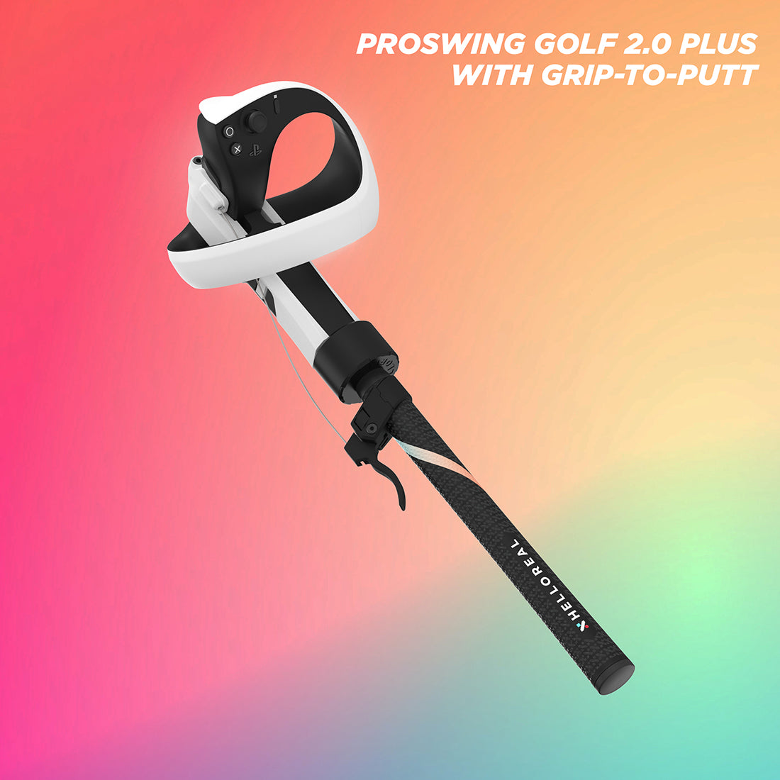 HelloReal ProSwing Golf 2.0 VR Golf handle / Quest 2, Quest 3/3s, Quest Pro and PSVR2