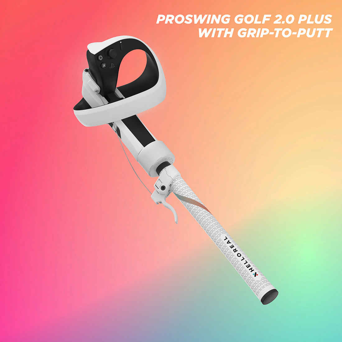 HelloReal ProSwing Golf 2.0 VR Golf handle / Quest 2, Quest 3/3s, Quest Pro and PSVR2