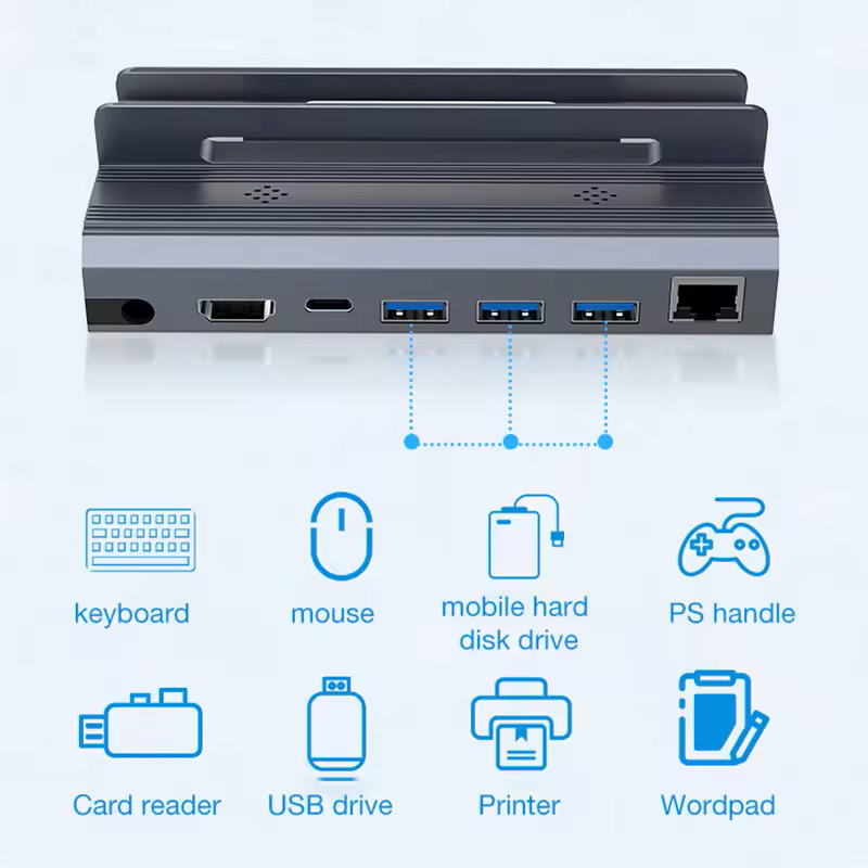 6 in 1 Steam Deck Docking Station USB 3.0